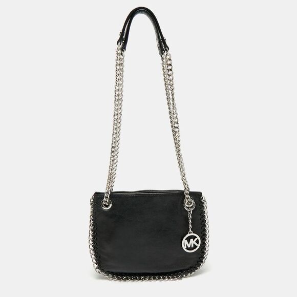 Michael Kors Black Leather Chelsea Chain Shoulder Bag